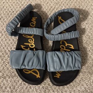 Sam Edelman Light Blue Ruched Sandals